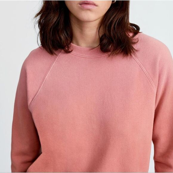 Re/done Hanes Classic Raglan Crewneck Sweatshirt Faded Clay Size Small NWT - Picture 2 of 11